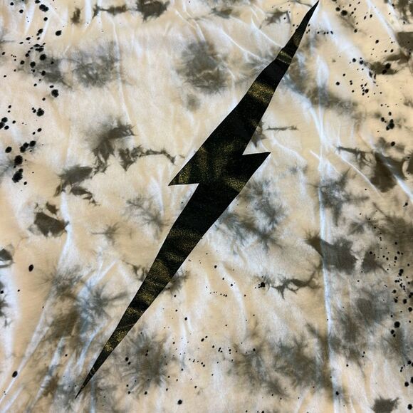 Chrldr Women’s Tie Dye and Splatter Lightning Bolt Wide T-Shirt, Size S - Picture 2 of 6